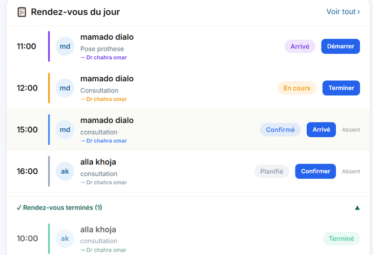 Agenda et rendez-vous